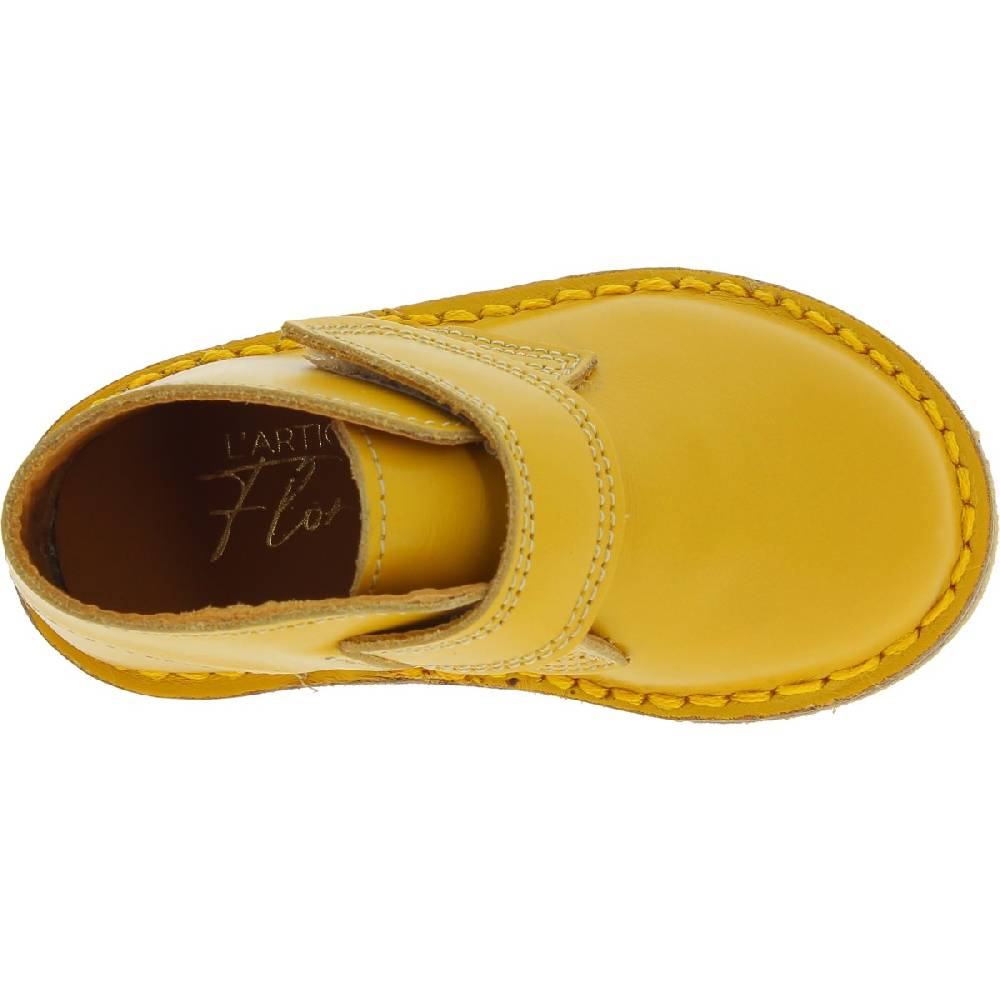 Lartigiano Del Cuoio Scarponcini vera pelle da bambino color giallo fatti a mano in Italia Negozio