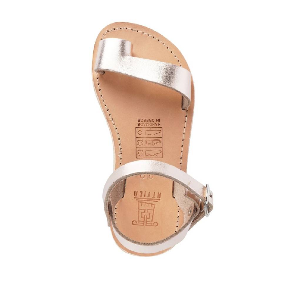 Lartigiano Del Cuoio Sandali infradito da bambina in pelle di vitello oro rosa chiusura con fibbia In Saldo
