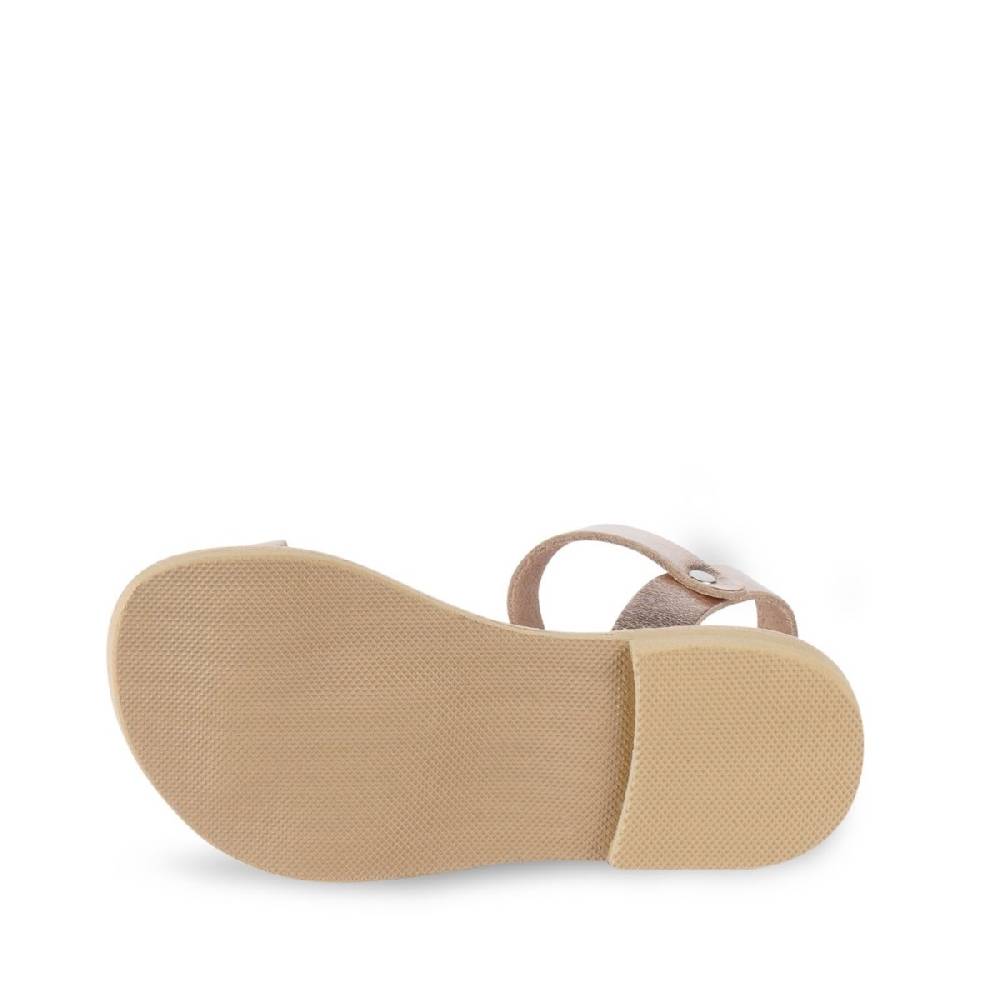 Lartigiano Del Cuoio Sandali infradito da bambina in pelle di vitello oro rosa chiusura con fibbia In Saldo