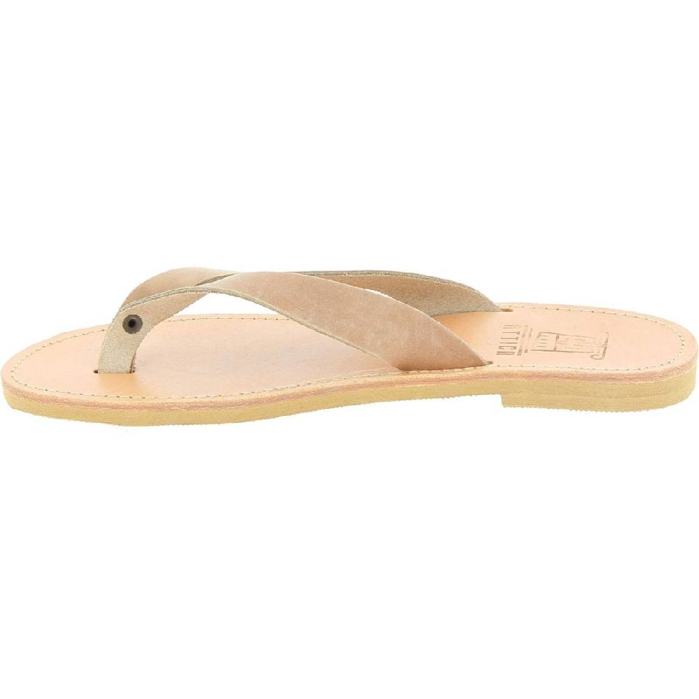 Lartigiano Del Cuoio Sandali infradito slip-on da uomo in pelle nabuk nude fatti a mano Italy