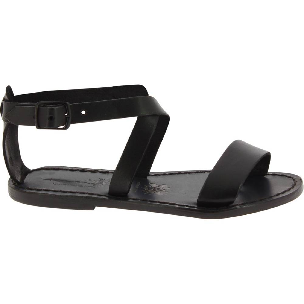 Lartigiano Del Cuoio Sandali donna in pelle nero fatti a mano in Italia Shopping Online