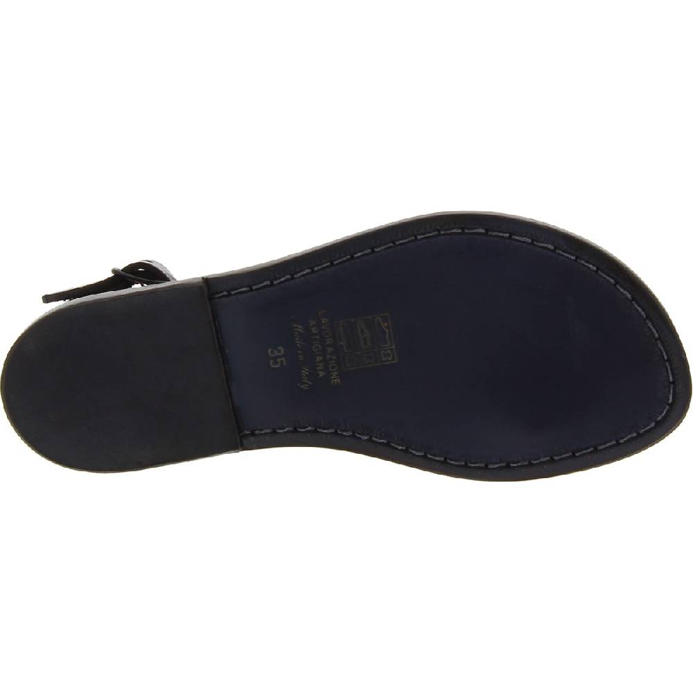 Lartigiano Del Cuoio Sandali donna in pelle nero fatti a mano in Italia Shopping Online