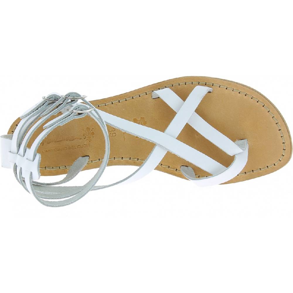Lartigiano Del Cuoio Sandali gladiatore fatti a mano in pelle colore bianco Prezzo Ridotto