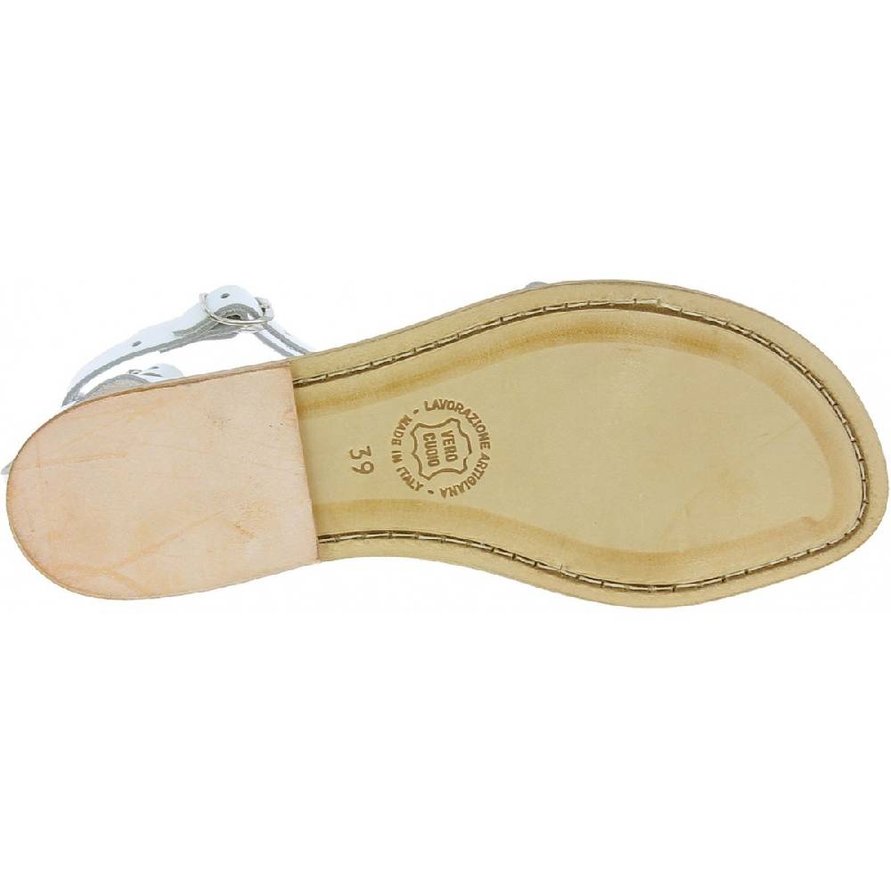 Lartigiano Del Cuoio Sandali gladiatore fatti a mano in pelle colore bianco Prezzo Ridotto