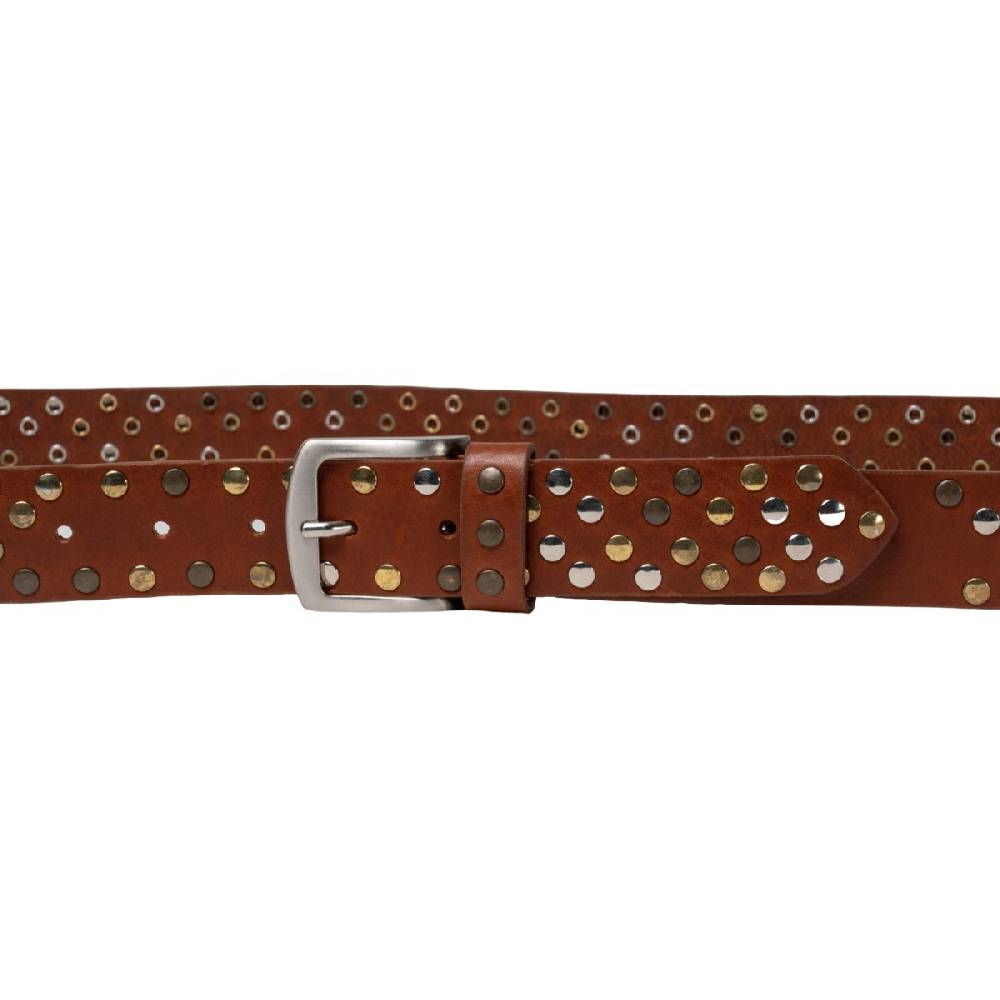 Lartigiano Del Cuoio Cintura in cuoio con borchie in metallo unisex Offerte