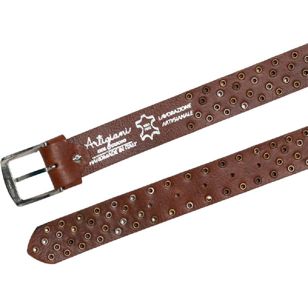 Lartigiano Del Cuoio Cintura in cuoio con borchie in metallo unisex Offerte
