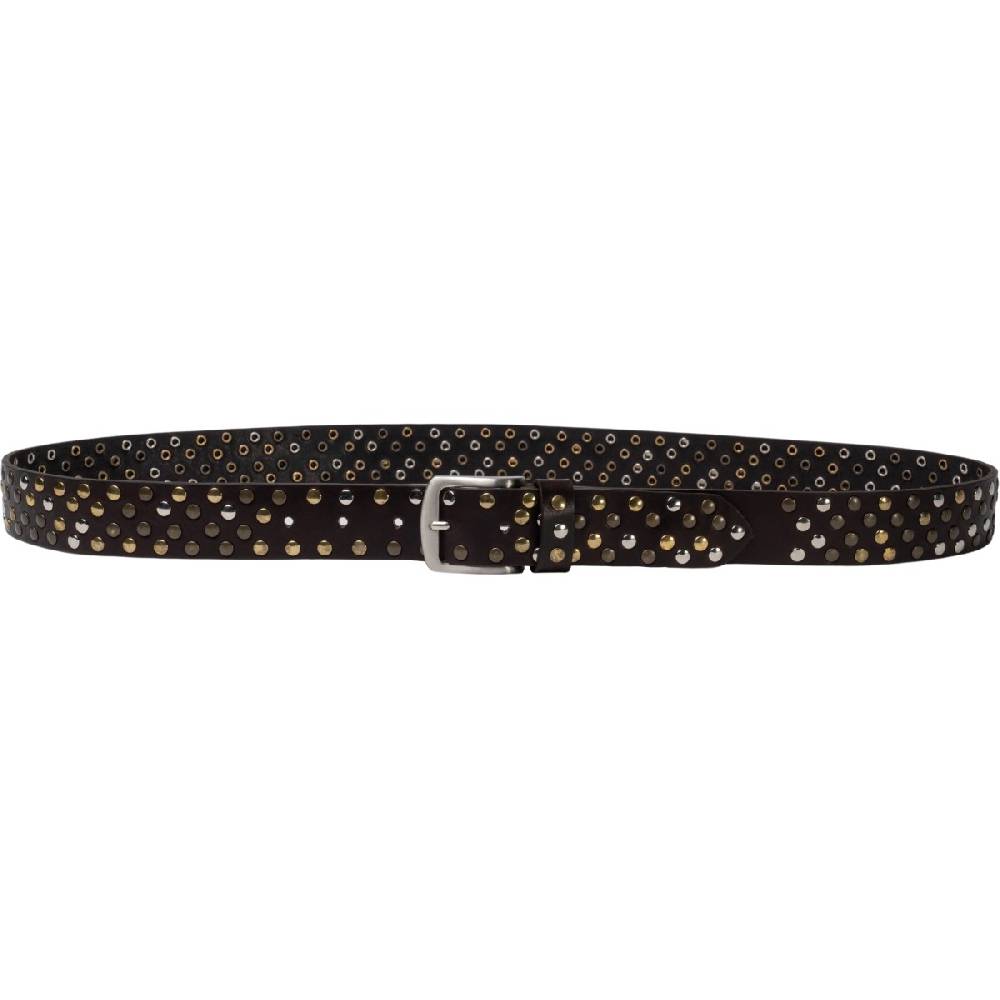 Lartigiano Del Cuoio Cintura borchiata in pelle marrone scuro di 3,5 cm unisex Hotsell
