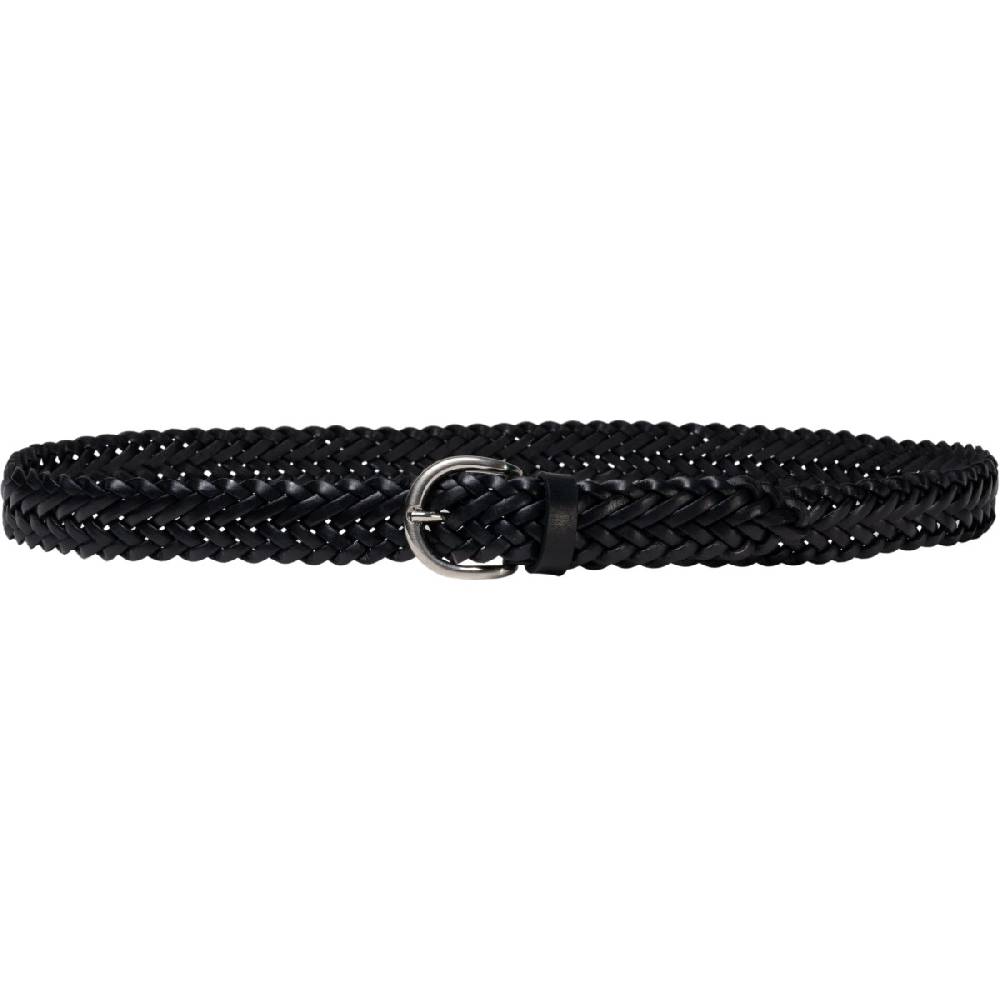 Lartigiano Del Cuoio Cintura intrecciata a mano in pelle nera 3 cm Nuovo
