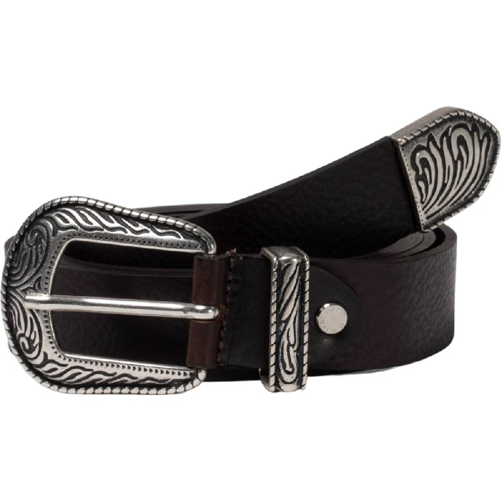 Lartigiano Del Cuoio Cintura western donna in pelle marrone con puntale in metallo inciso Qualità