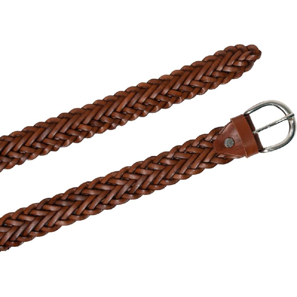 Lartigiano Del Cuoio Cintura da donna intrecciata a mano in cuoio con fibbia arrotondata in metallo Promozione