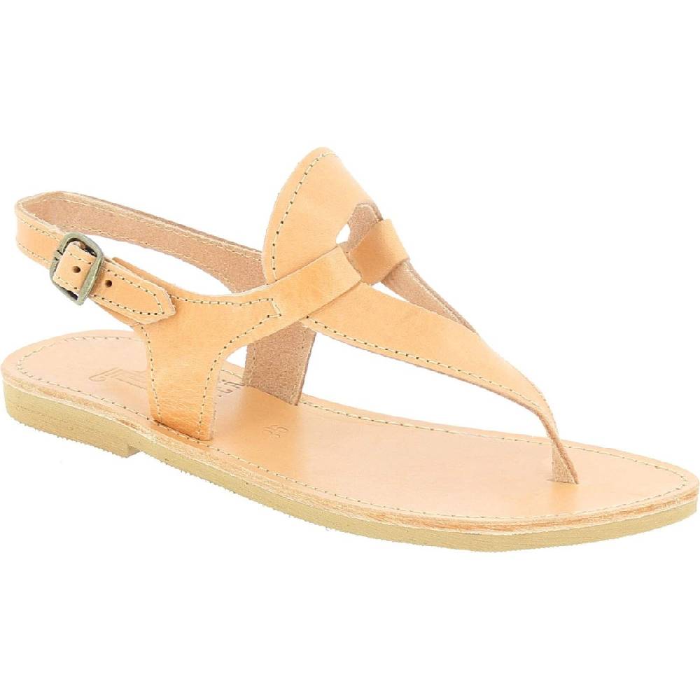 Lartigiano Del Cuoio Sandali infradito a goccia da donna fatti a mano in pelle di vitello colore nude