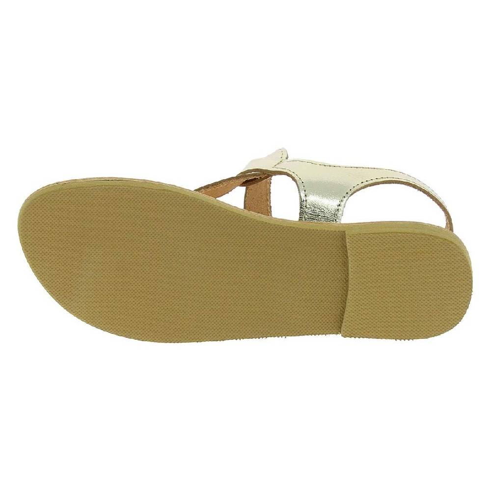Lartigiano Del Cuoio Sandali infradito a goccia da donna fatti a mano in pelle di vitello laminata oro Outlet