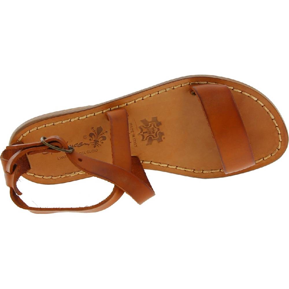 Lartigiano Del Cuoio Sandali donna in pelle color cuoio fatti a mano in Italia Hotsell
