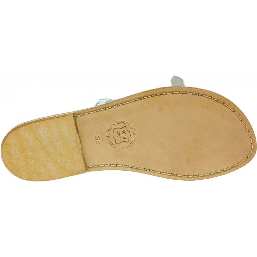 Lartigiano Del Cuoio Ciabatta donna artigianali in pelle intrecciata bianca Grandi sconti