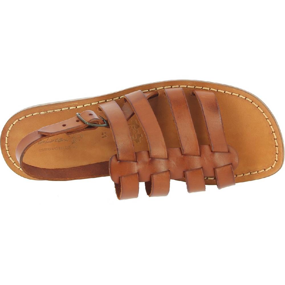Lartigiano Del Cuoio Sandali da uomo a gabbia in pelle color cuoio Italia