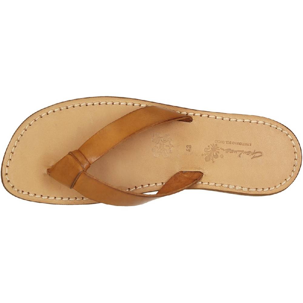 Lartigiano Del Cuoio Ciabatte infradito uomo in pelle color cuoio fatti a mano Promozione