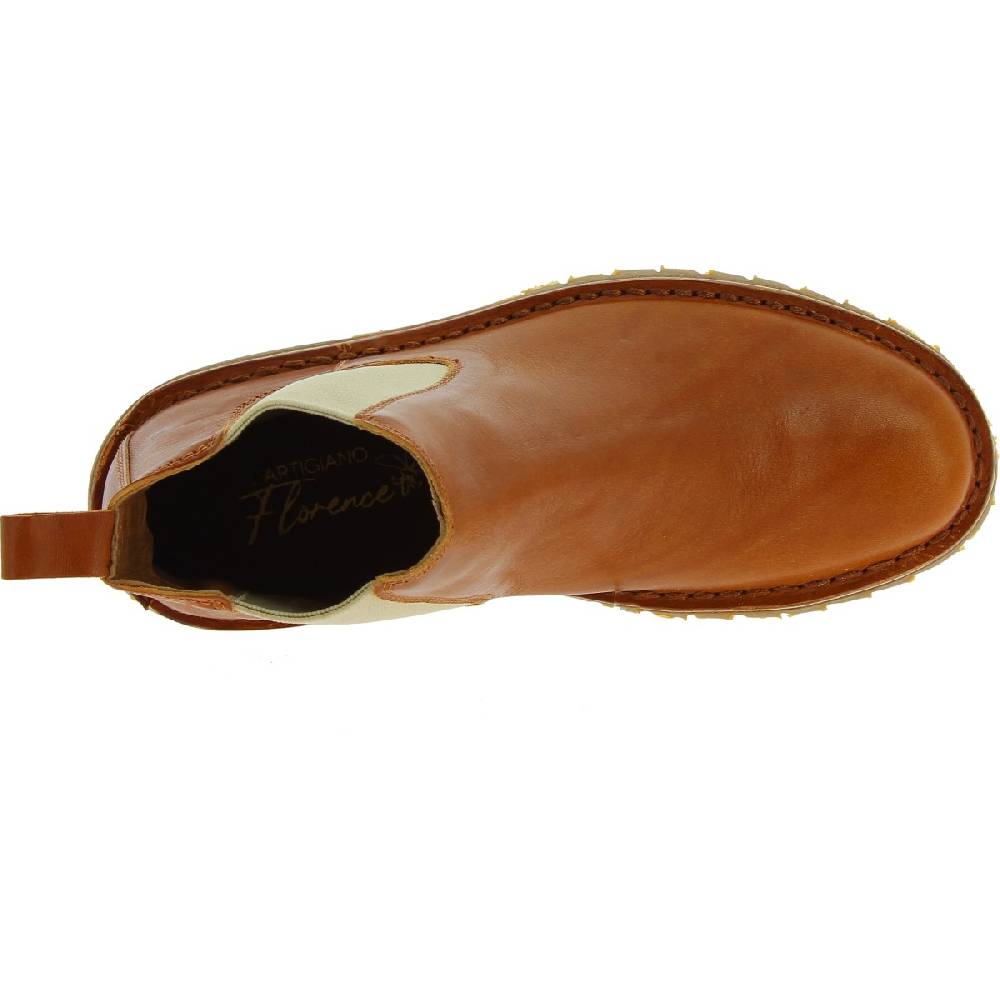 Lartigiano Del Cuoio Stivaletto beatles donna in pelle marrone e suola Vibram Negozi Online