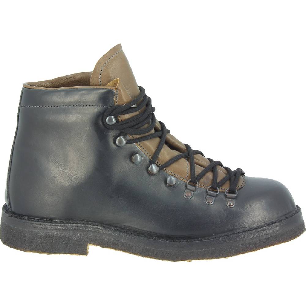 Lartigiano Del Cuoio Stivale da montagna unisex color nero con suola in caucciù Affare Del Giorno