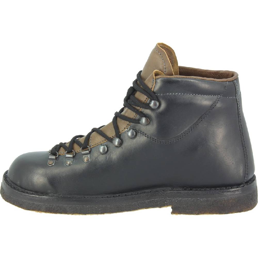Lartigiano Del Cuoio Stivale da montagna unisex color nero con suola in caucciù Affare Del Giorno