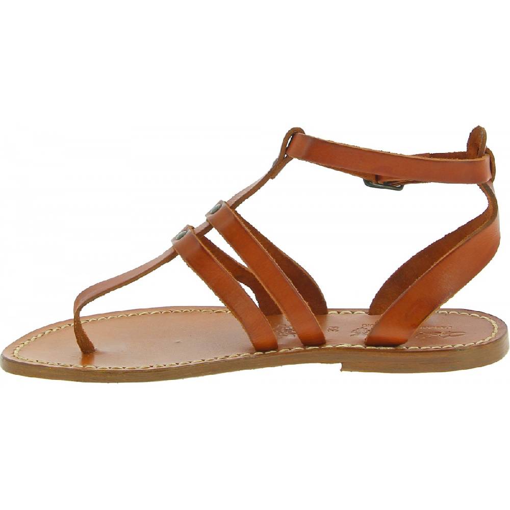 Lartigiano Del Cuoio Sandali infradito donna in pelle color cuoio Online