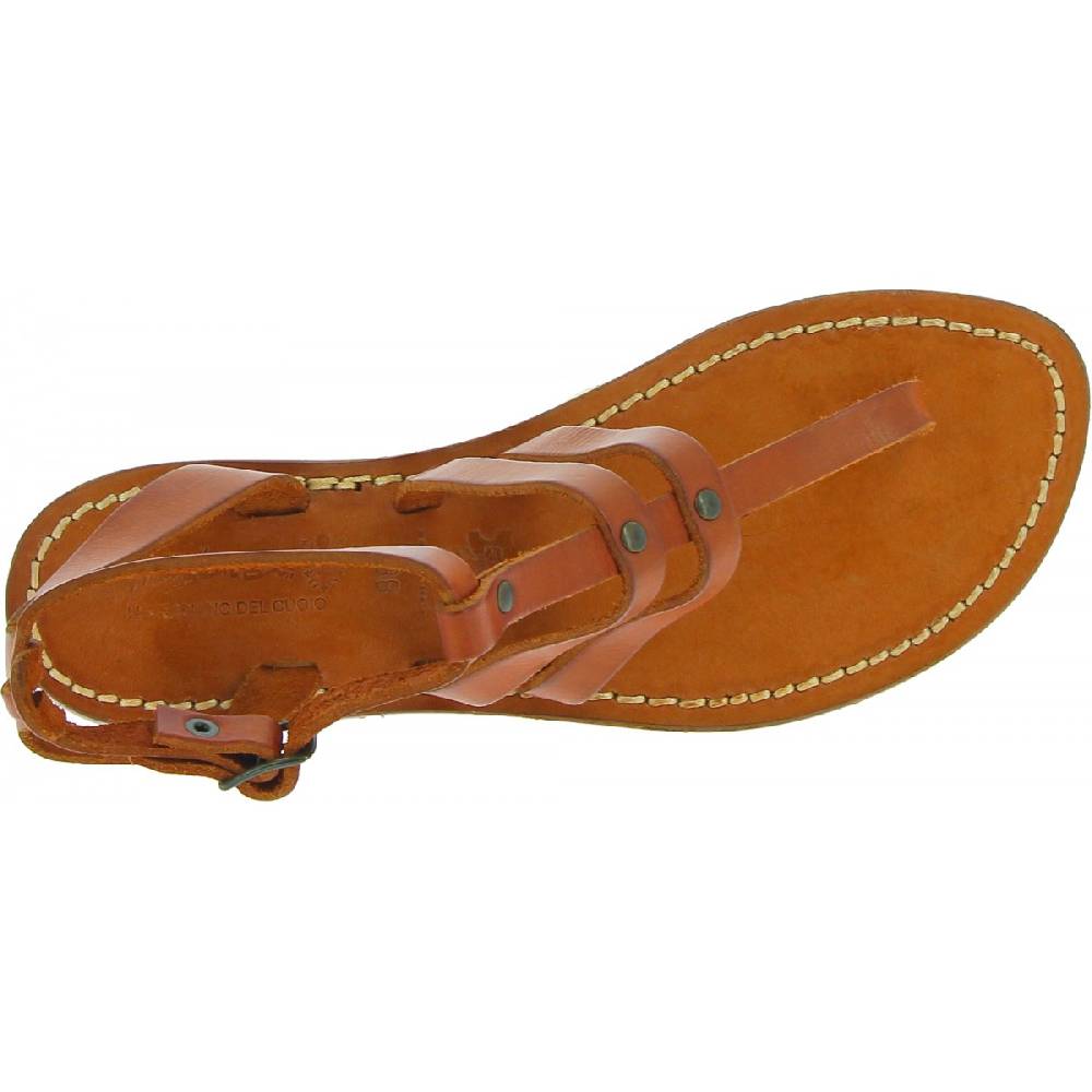 Lartigiano Del Cuoio Sandali infradito donna in pelle color cuoio Online