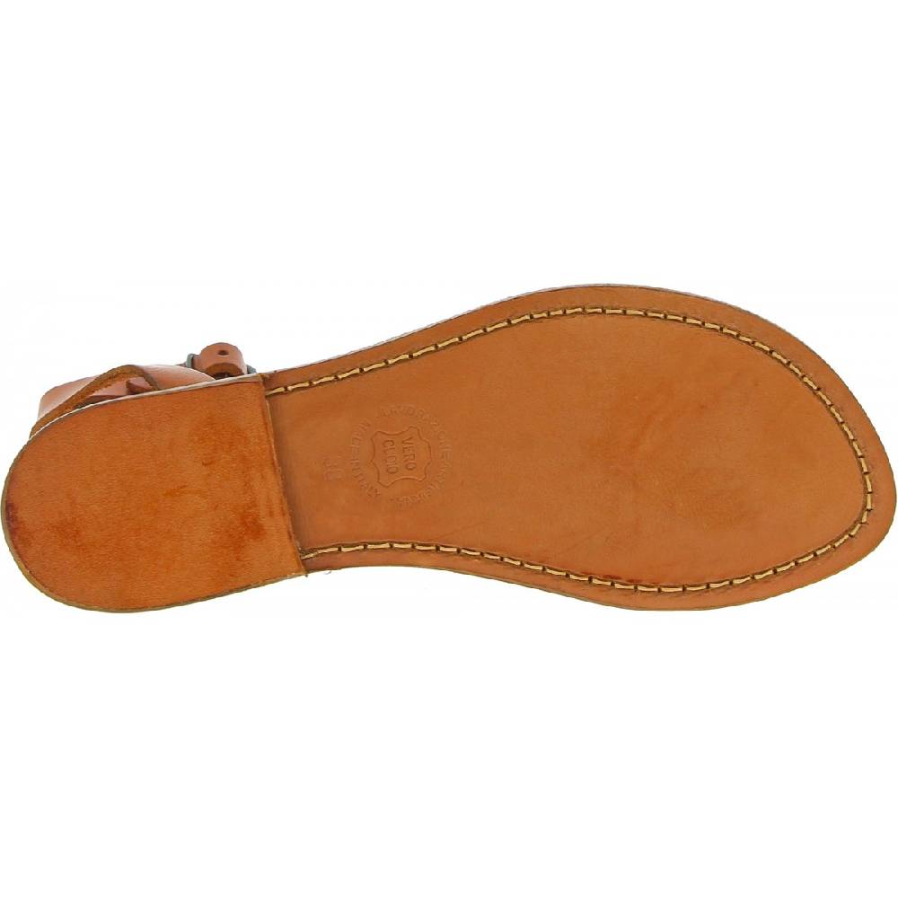 Lartigiano Del Cuoio Sandali infradito donna in pelle color cuoio Online