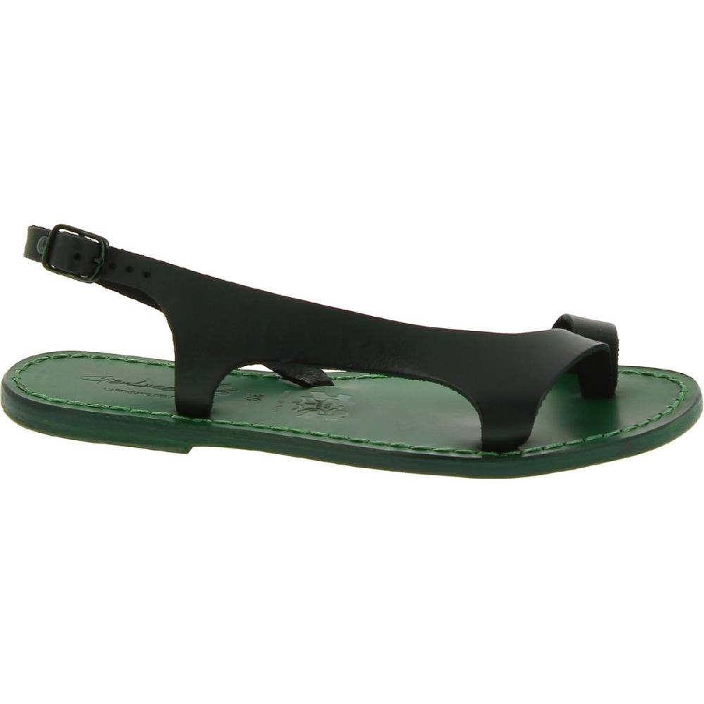 Lartigiano Del Cuoio Sandali infradito da donna artigianali in pelle verde Saldi