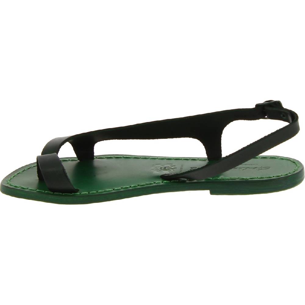 Lartigiano Del Cuoio Sandali infradito da donna artigianali in pelle verde Saldi