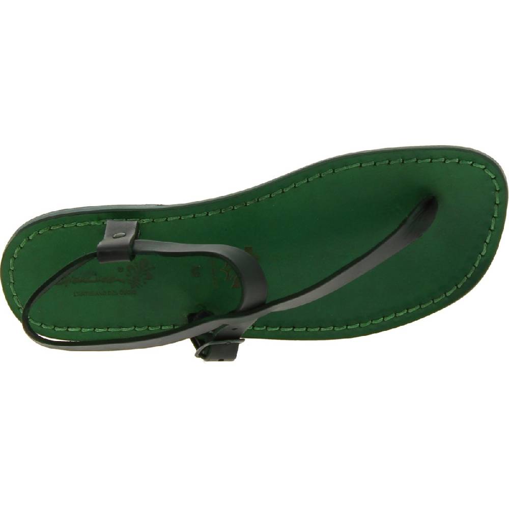 Lartigiano Del Cuoio Sandali infradito in pelle verde fatti a mano Vendite Flash