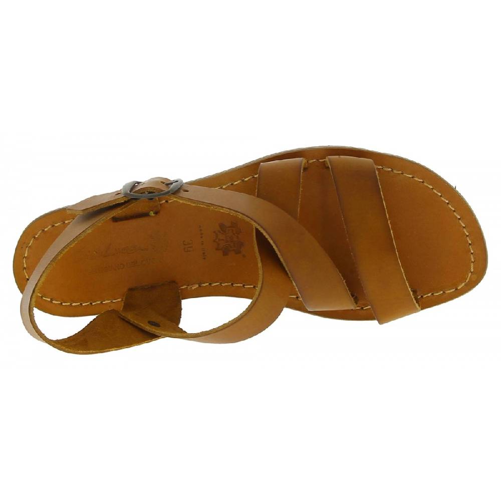 Lartigiano Del Cuoio Sandali alla francescana donna in pelle color cuoio artigianali Promozione