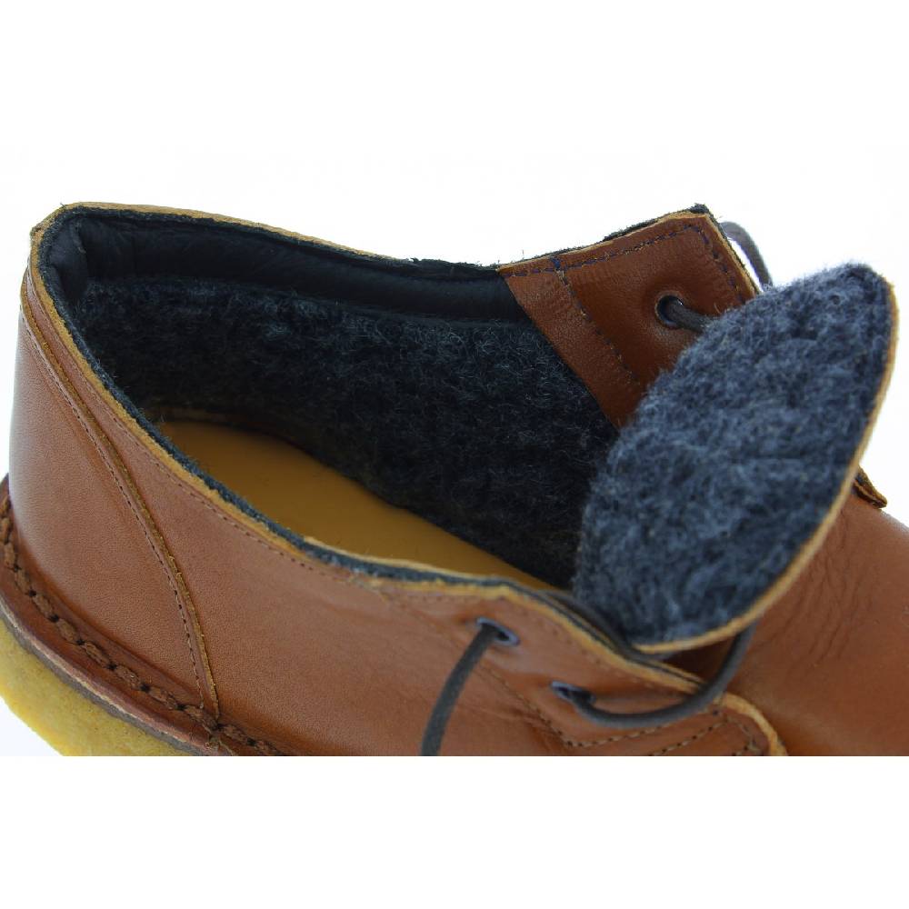 Lartigiano Del Cuoio Scarpe basse da donna in pelle marrone fodera invernale Spedizione Gratuita