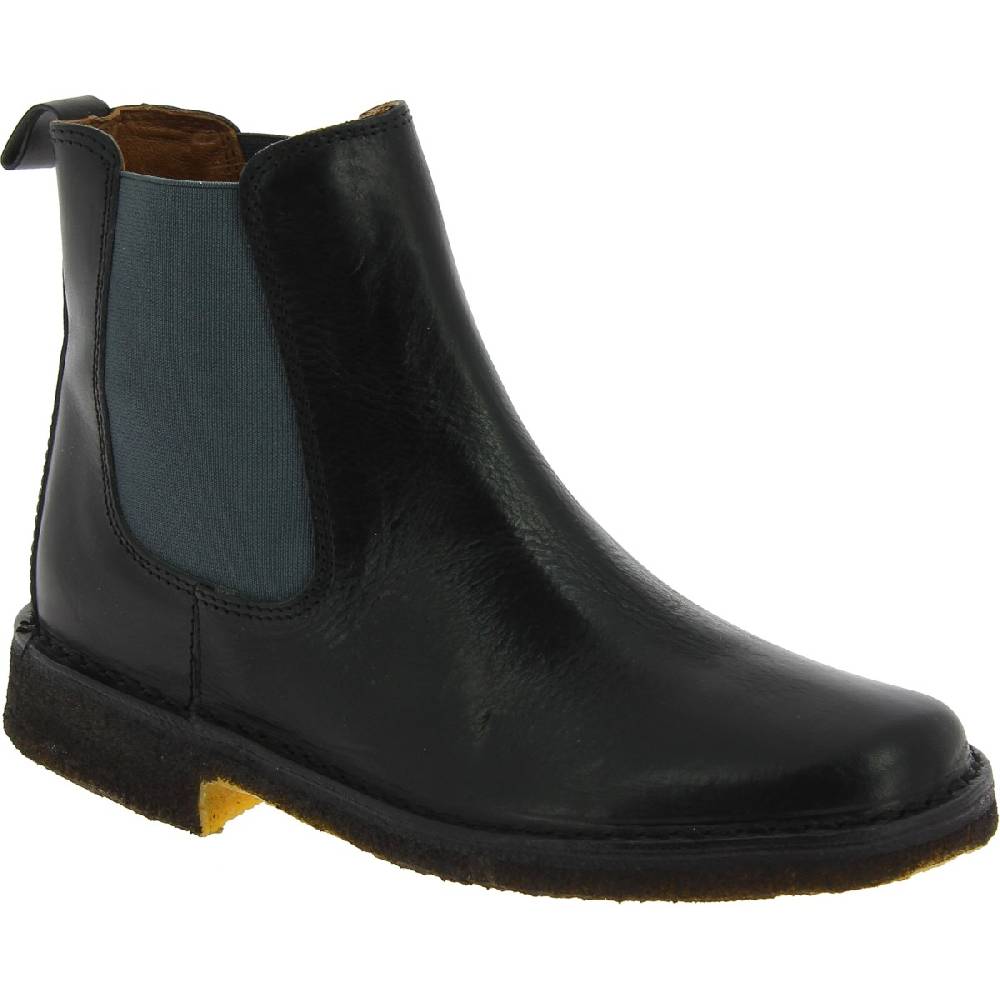 Lartigiano Del Cuoio Stivaletti chelsea donna in pelle nera e suola in para artigianali