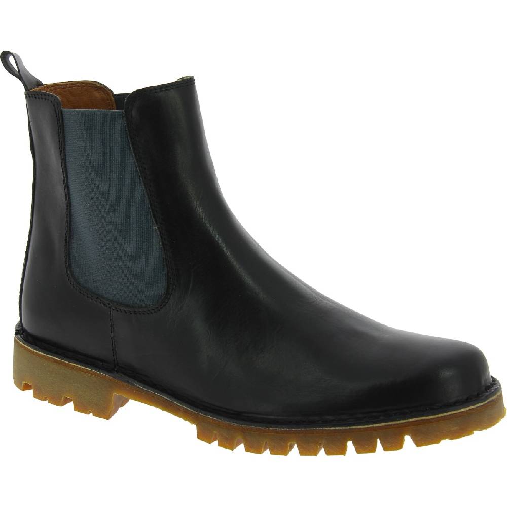 Lartigiano Del Cuoio Stivaletto beatles uomo in pelle nera e suola Vibram
