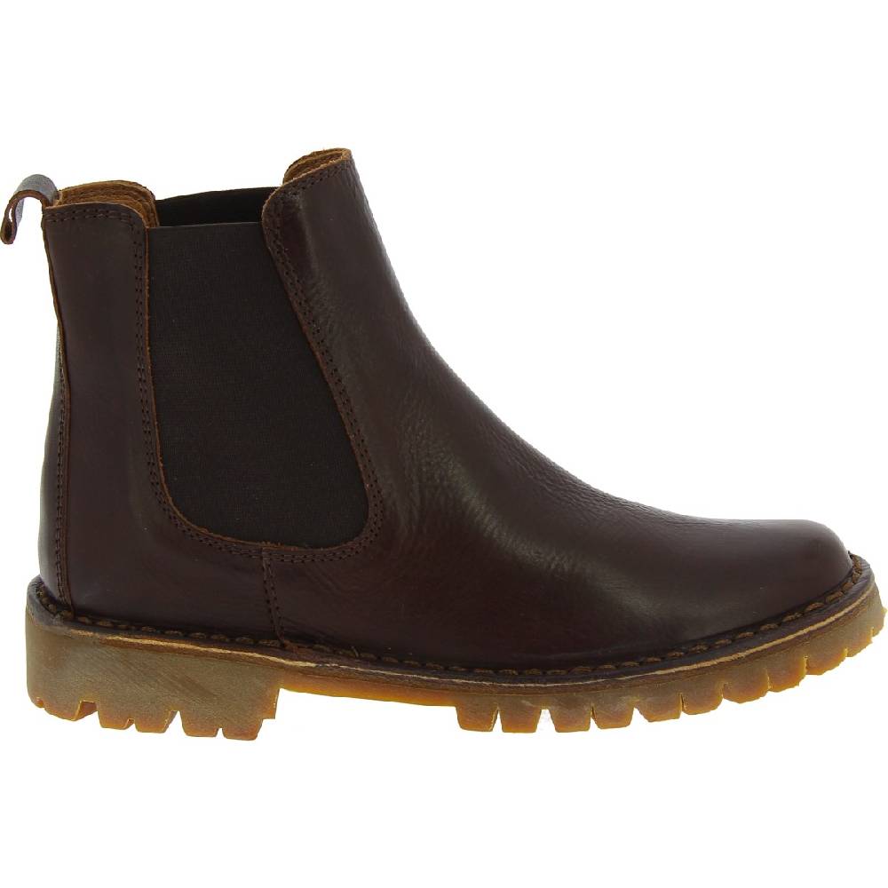 Lartigiano Del Cuoio Stivaletto beatles donna in pelle marrone scuro e suola Vibram Presa