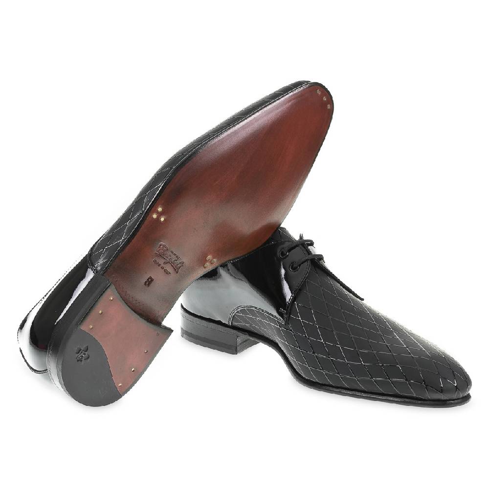 Lartigiano Del Cuoio Scarpe da cerimonia in Vernice Stampata Diamond - Fratelli Borgioli - Artigianalità Italiana In Vendita