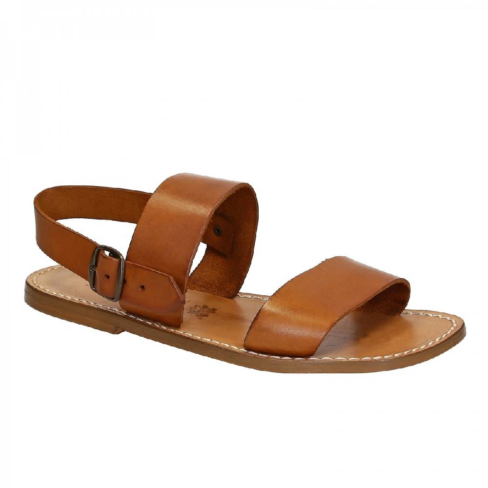Lartigiano Del Cuoio Sandali uomo fatti a mano in pelle color cuoio antico
