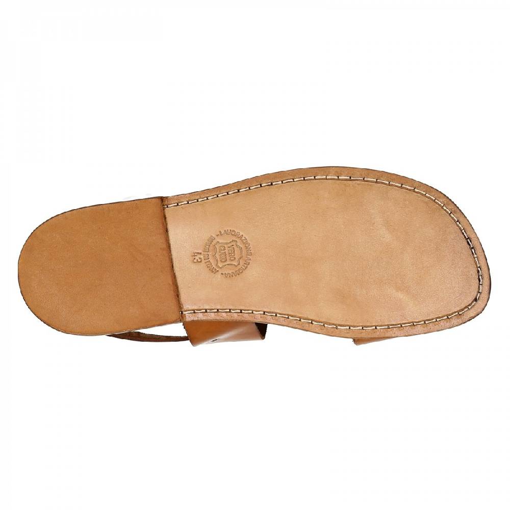 Lartigiano Del Cuoio Sandali uomo fatti a mano in pelle color cuoio antico Saldi