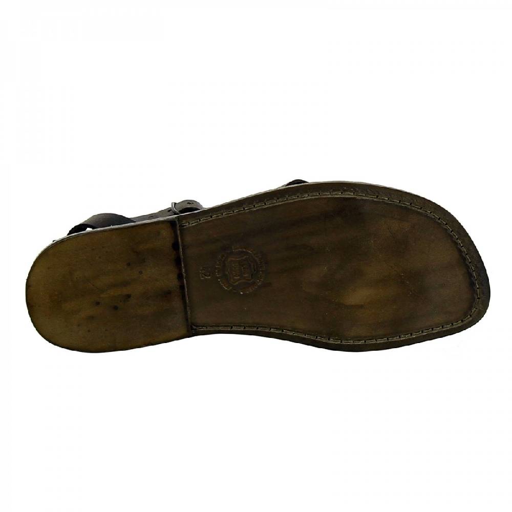 Lartigiano Del Cuoio Sandalo gladiatore uomo in pelle nero In Saldo