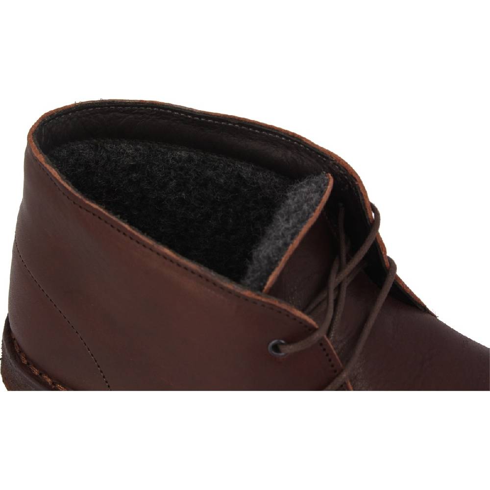 Lartigiano Del Cuoio Polacchine da donna in pelle marrone scuro con fodera invernale Offerta natalizia