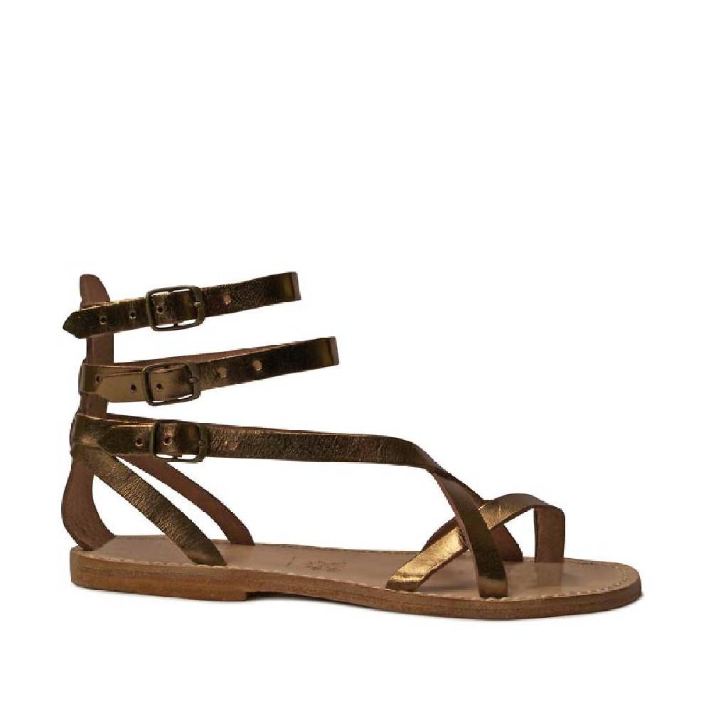 Lartigiano Del Cuoio Sandali gladiatore fatti a mano in pelle laminata bronzo Soddisfazione Garantita