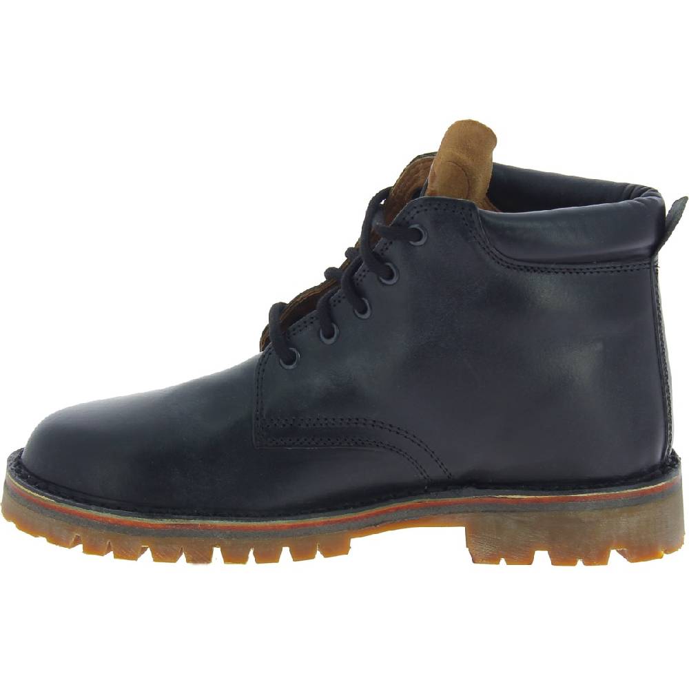 Lartigiano Del Cuoio Stivaletti uomo artigianali in pelle nera e suola Vibram Promozione Limitata