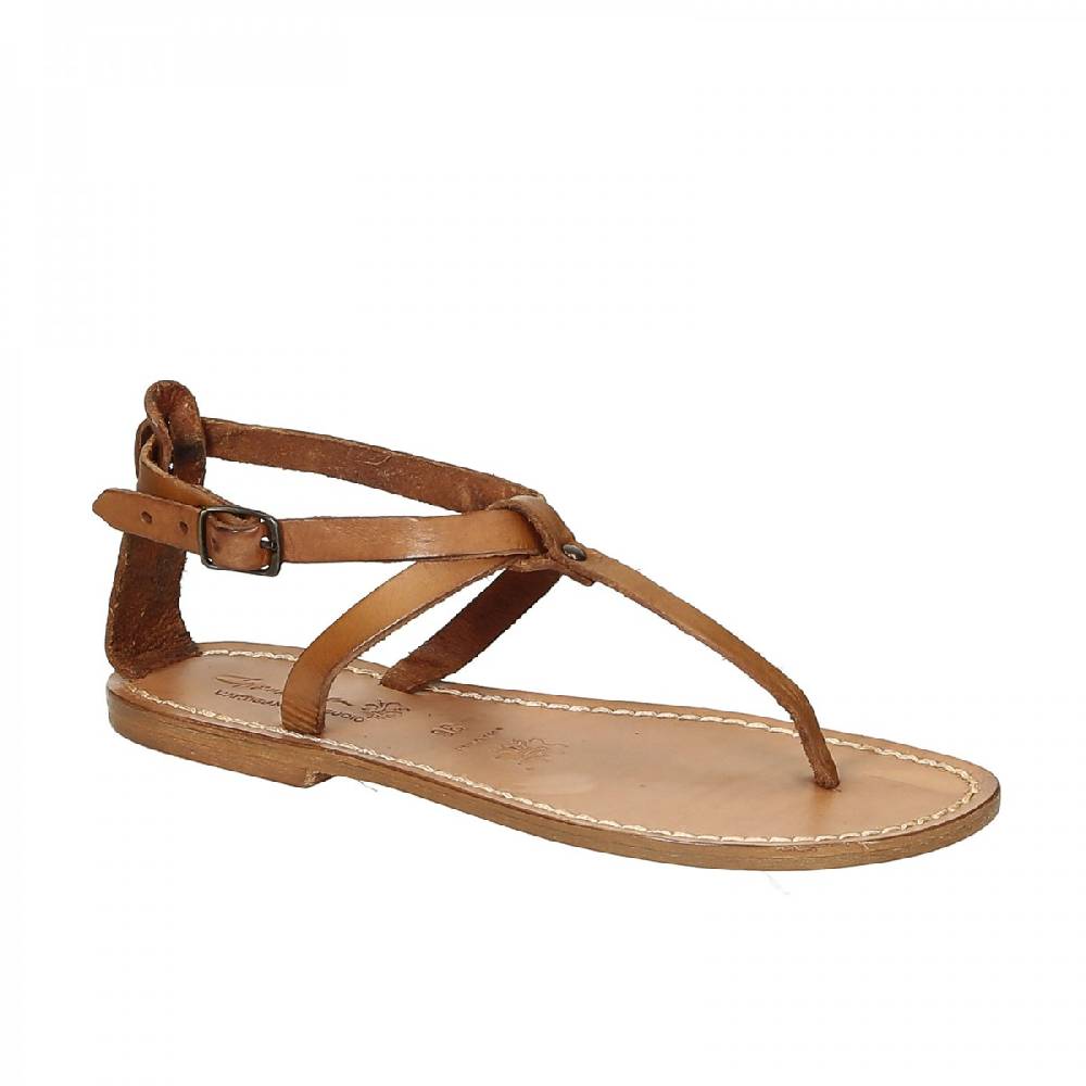 Lartigiano Del Cuoio Sandalo infradito donna in pelle color cuoio