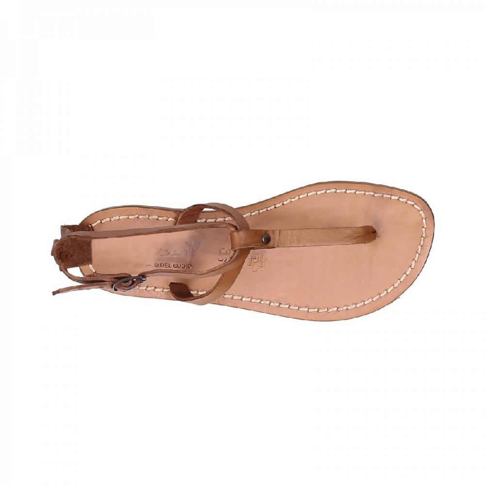 Lartigiano Del Cuoio Sandalo infradito donna in pelle color cuoio Economico