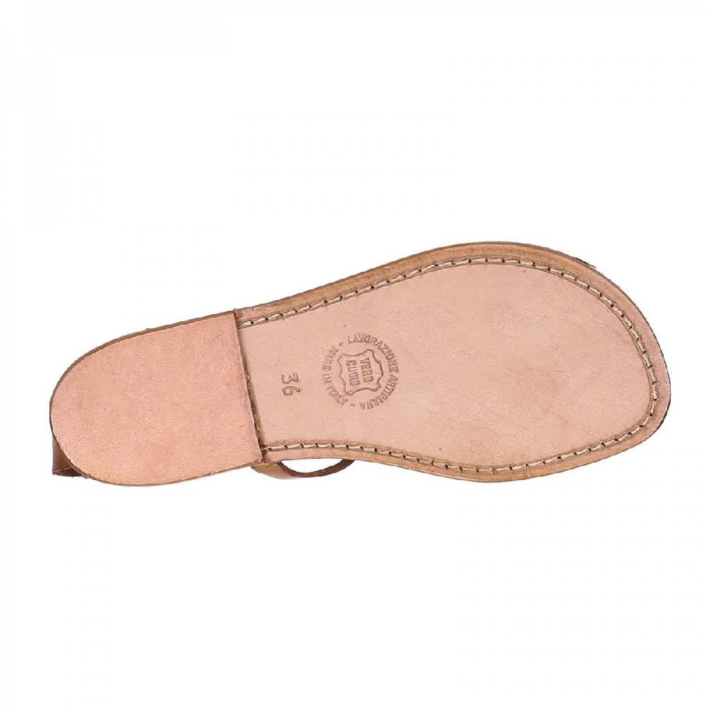Lartigiano Del Cuoio Sandalo infradito donna in pelle color cuoio Economico