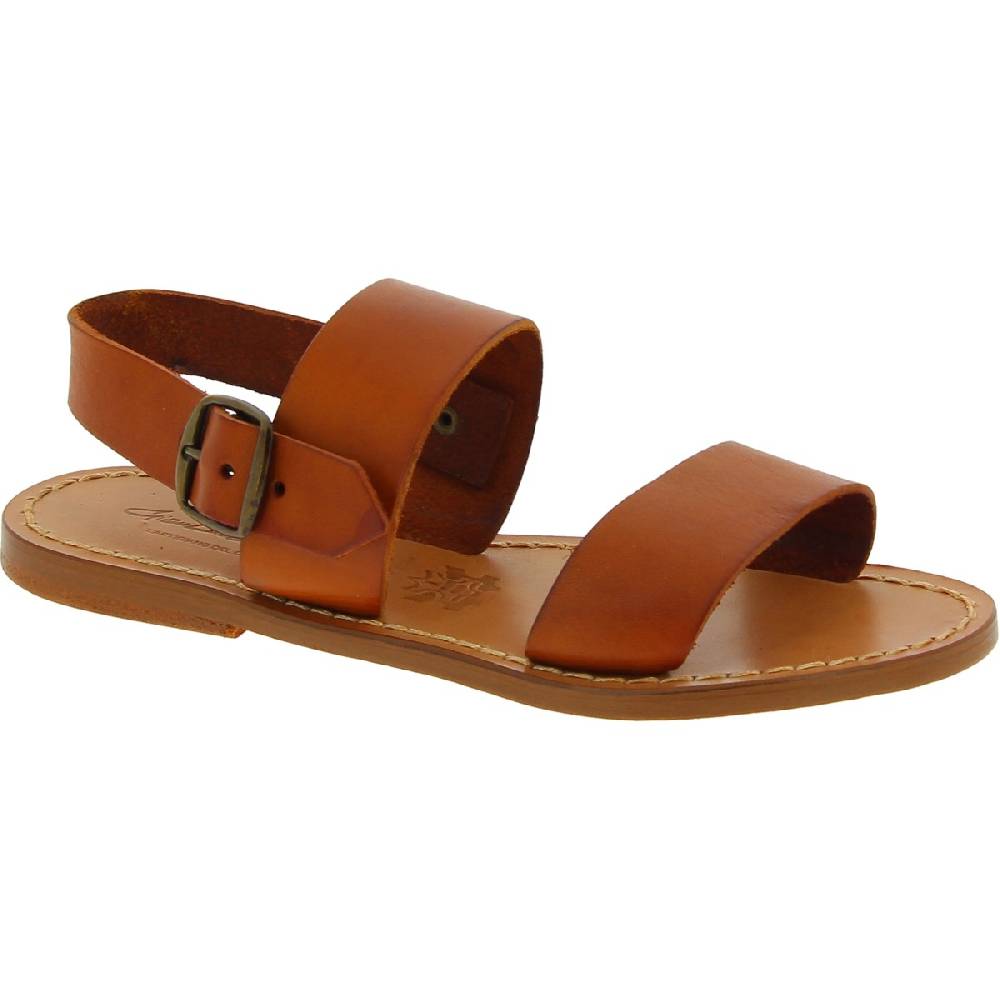 Lartigiano Del Cuoio Sandali francescani donna artigianali in pelle color cuoio