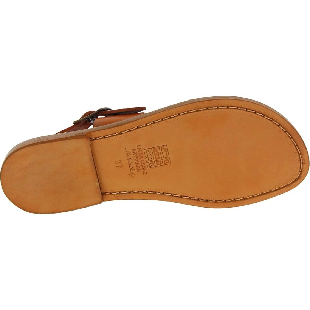 Lartigiano Del Cuoio Sandali francescani donna artigianali in pelle color cuoio Online