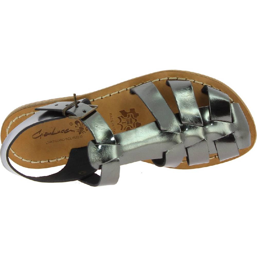 Lartigiano Del Cuoio Sandali da donna in pelle color titanio fatti a mano in Italia Enormi risparmi