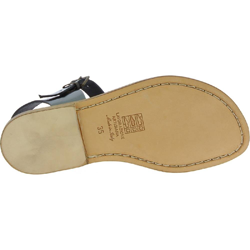 Lartigiano Del Cuoio Sandali da donna in pelle color titanio fatti a mano in Italia Enormi risparmi