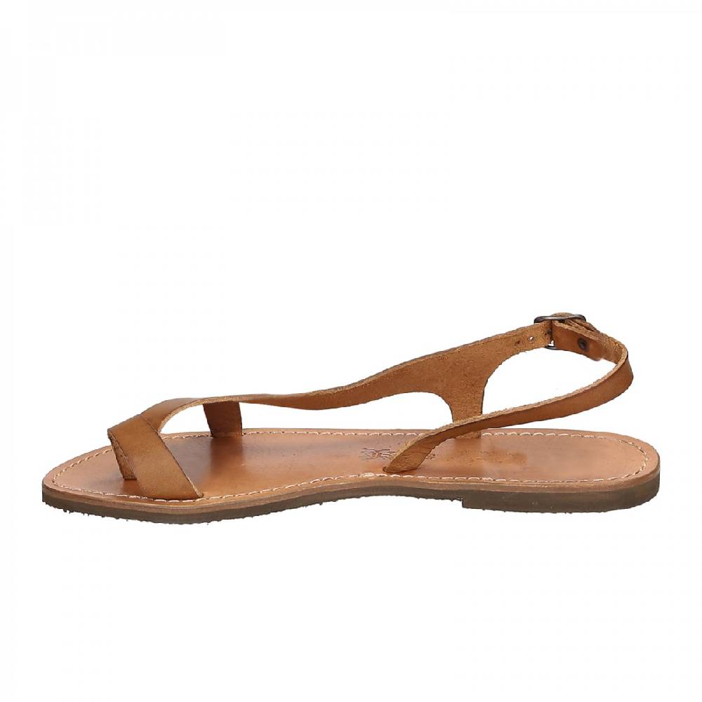 Lartigiano Del Cuoio Sandali infradito artigianali da donna in pelle color cuoio Saldi