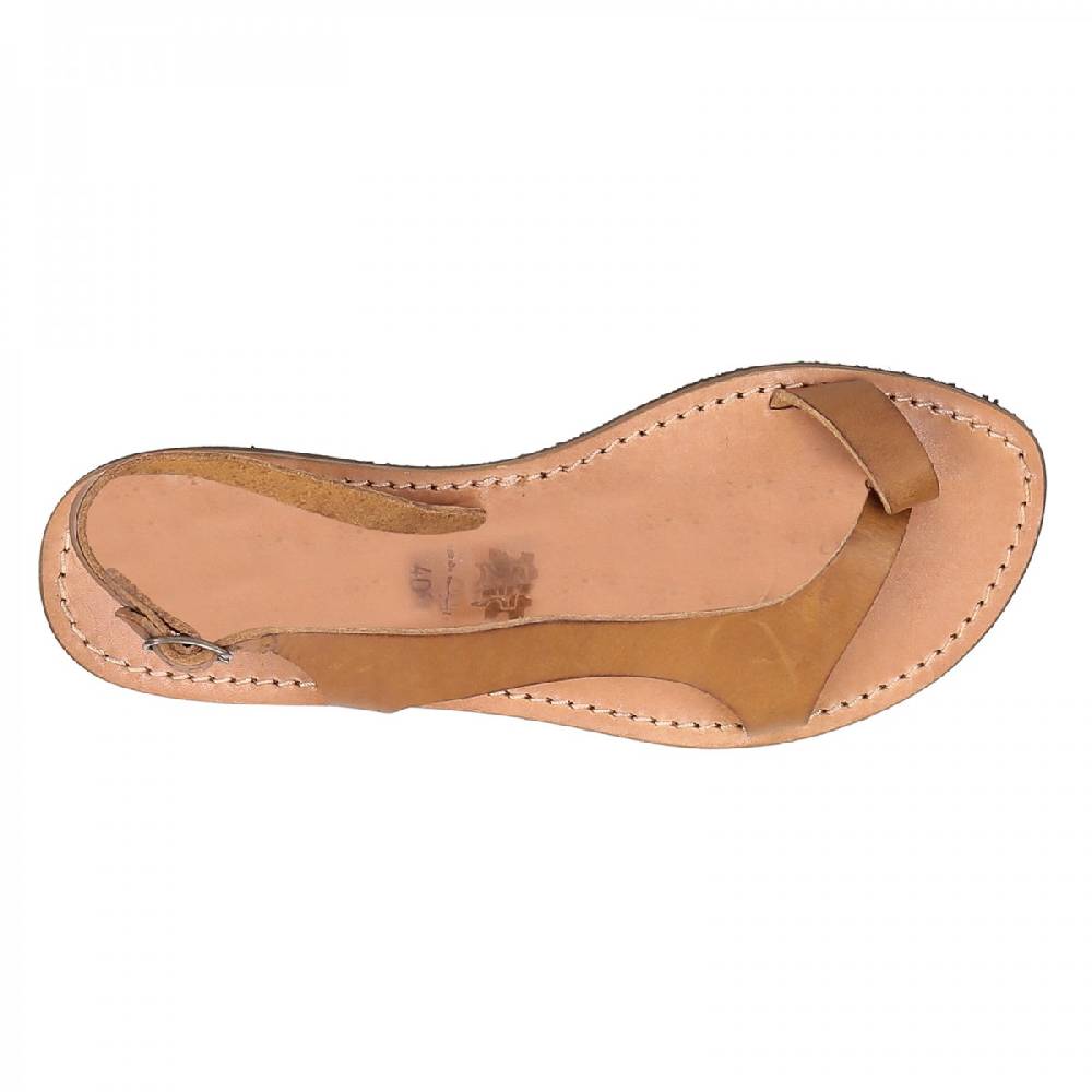 Lartigiano Del Cuoio Sandali infradito artigianali da donna in pelle color cuoio Saldi